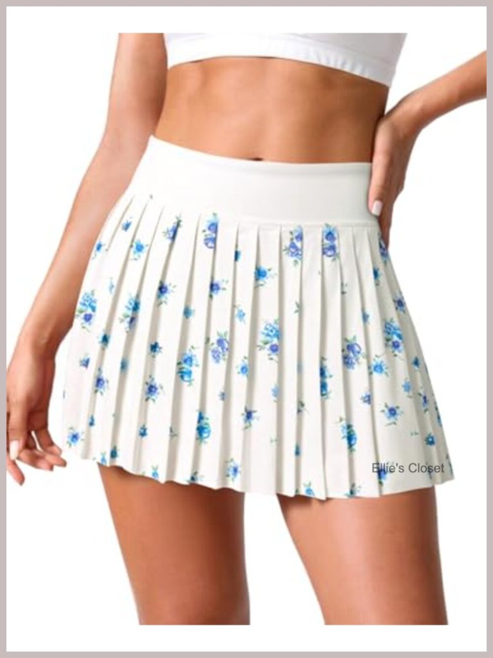 High Waist Pleated Tennis Skirt with Pockets and Inner Shorts